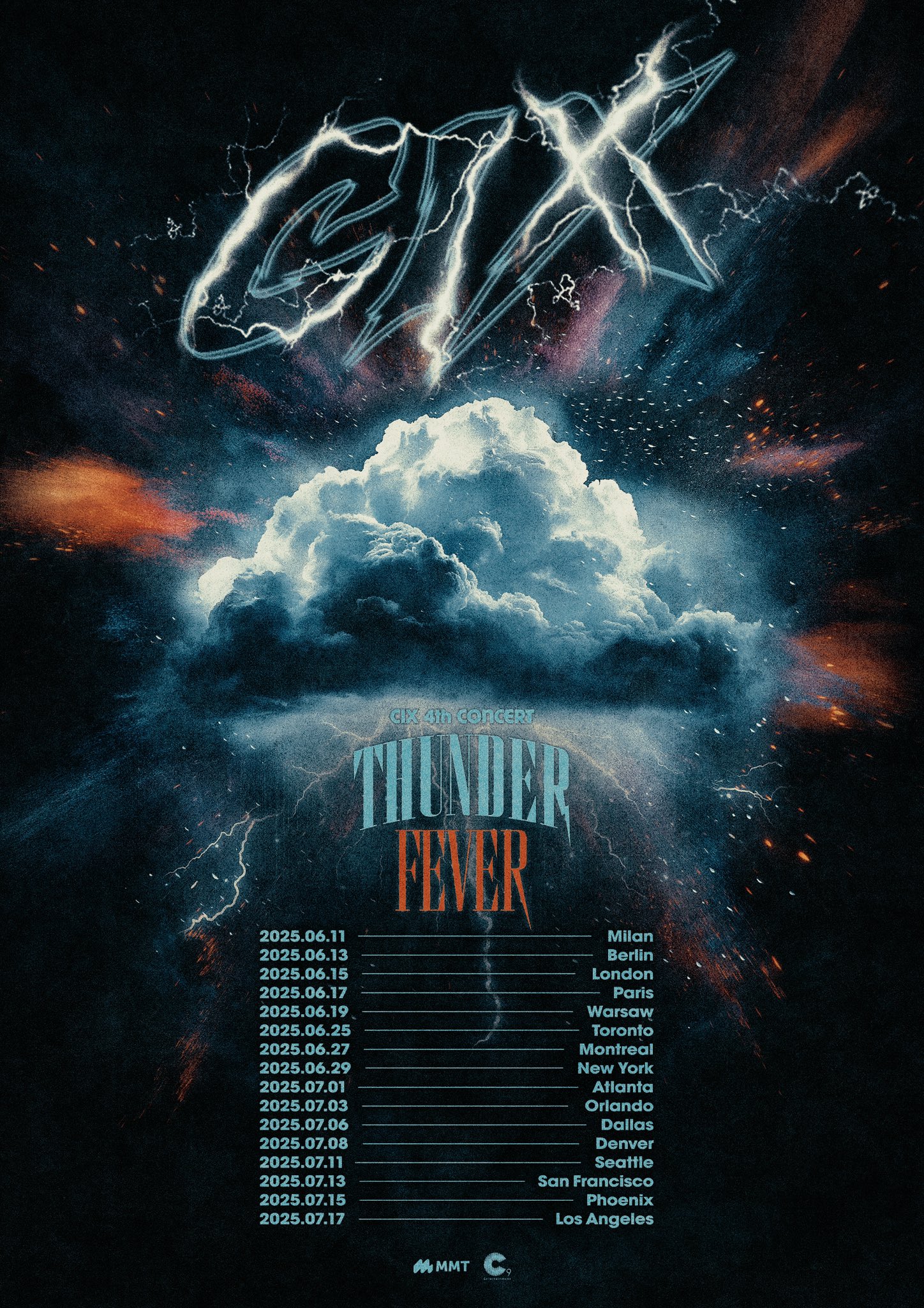 CIX 4th CONCERT "THUNDER FEVER" Tour Poster